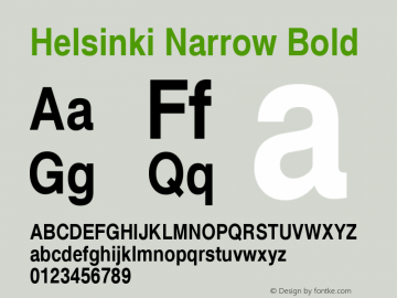 Helsinki Narrow Bold Version 3.1图片样张