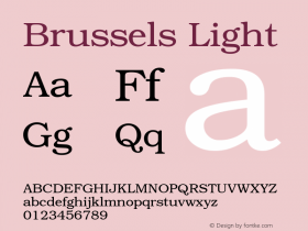 Brussels Light Version 3.1 Font Sample