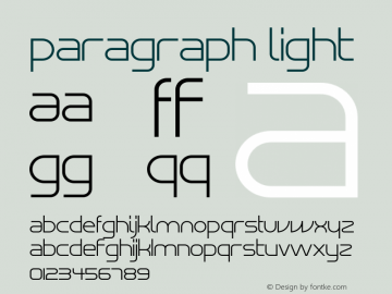 Paragraph-Light Version 2.000 Font Sample