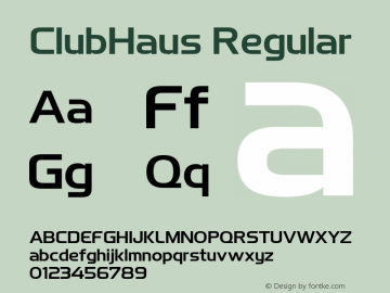 ClubHaus 1.000 Font Sample