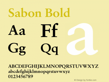 Sabon-Bold Version 1.003;PS 001.003;Core 1.0.38;makeotf.lib1.6.5960 Font Sample