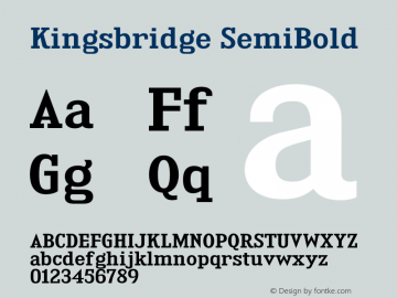 KingsbridgeSb-Regular Version 1.000 Font Sample