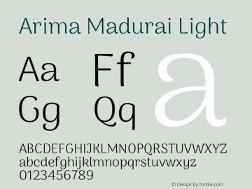 Arima Madurai Light Version 1.020 Font Sample