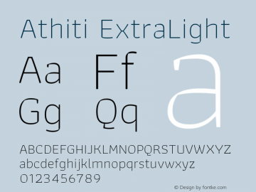 Athiti ExtraLight Version 1.033 Font Sample