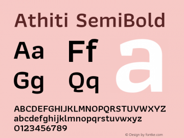 Athiti SemiBold Version 1.033 Font Sample