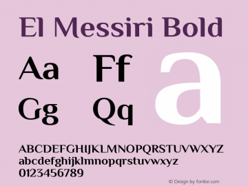 El Messiri Bold Version 2.007 Font Sample