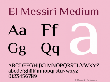 El Messiri Medium Version 2.007 Font Sample