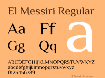 El Messiri Regular Version 2.007 Font Sample