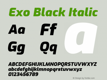 Exo Black Italic Version 1.500图片样张