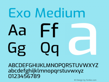Exo Medium Version 1.500 Font Sample