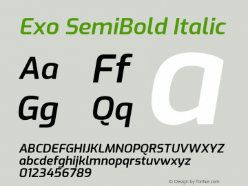 Exo SemiBold Italic Version 1.500图片样张