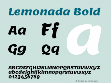 Lemonada Bold Version 3.007 Font Sample