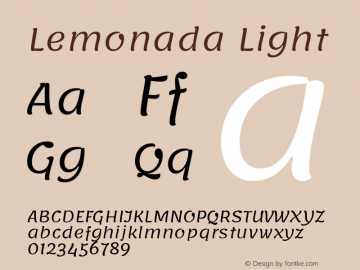 Lemonada Light Version 3.007 Font Sample