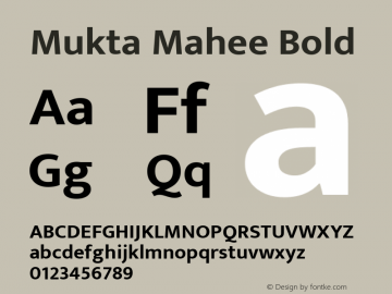 Mukta Mahee Bold Version 2.538;PS 1.000;hotconv 16.6.51;makeotf.lib2.5.65220; ttfautohint (v1.6) Font Sample