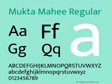 Mukta Mahee Regular Version 2.538;PS 1.000;hotconv 16.6.51;makeotf.lib2.5.65220; ttfautohint (v1.6) Font Sample