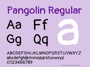 Pangolin Regular Version 1.101 Font Sample