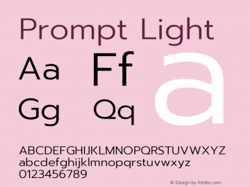 Prompt Light Version 1.001 Font Sample
