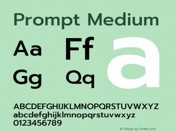 Prompt Medium Version 1.001 Font Sample