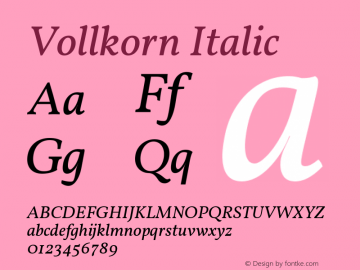 Vollkorn Italic Version 4.015图片样张