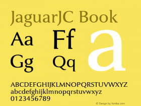 JaguarJC Book Macromedia Fontographer 4.1 23/4/96 Font Sample