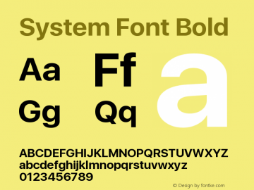 System Font Bold Version 1.00 June 24, 2016, initial release Font Sample