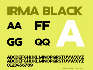 09997e60e40c48da - subset of Irma-Black Version 1.0; 2009 Font Sample