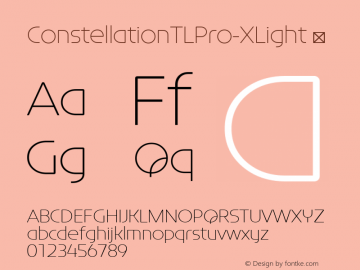 ☞ConstellationTLPro-XLight Version 1.20; 2009;com.myfonts.easy.tilde.constellation-pro.thin.wfkit2.version.3kSD Font Sample