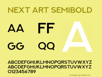 NEXTART-SemiBold Version 3.000 Font Sample