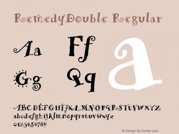 RemedyDouble Regular Altsys Fontographer 3.5  10/15/92图片样张