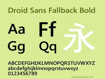 Droid Sans Fallback Bold Version 0.00 August 2, 2017 Font Sample