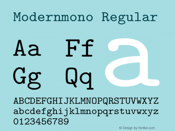 Modernmono Version 1.20 February 19, 2011 Font Sample