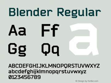 Blender Version 1.20 February 22, 2011 Font Sample