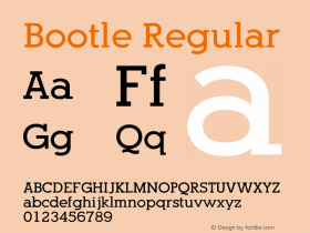 Bootle Version 1.20 February 21, 2011 Font Sample