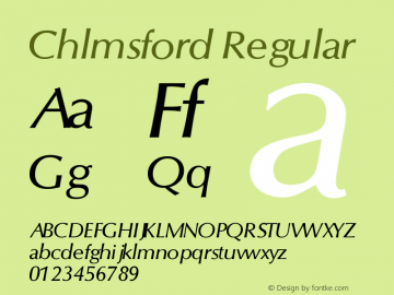 Chlmsford-Itlic 4.0 Font Sample