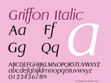 Griffon Italic Altsys Metamorphosis:12/19/95图片样张