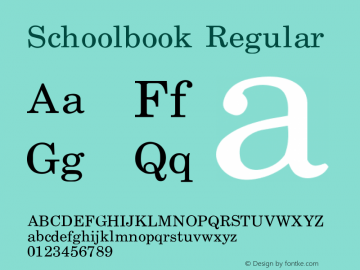 Schoolbook 001.001 Font Sample