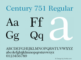 Century751BT-RomanB 2.0-1.0 Font Sample