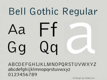 BellGothicBT-Roman 2.0-1.0 Font Sample