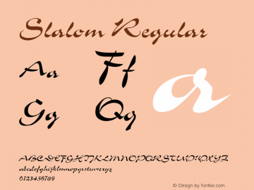 Slalom Regular Altsys Fontographer 3.5  8/1/92 Font Sample