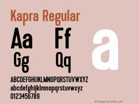 Kapra-Regular 1.000 Font Sample
