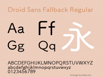 Droid Sans Fallback Version 6.00 July 12, 2016 Font Sample