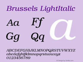 Brussels LightItalic Version 1.10图片样张