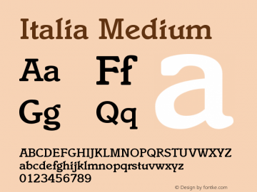 Italia-Medium 001.002 Font Sample