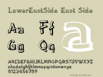 LowerEastSide East Side:001.001 001.001 Font Sample