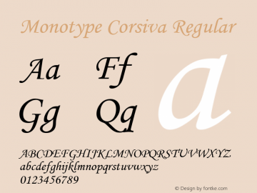 Monotype Corsiva Version 1.1图片样张