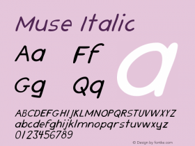 Muse Italic Macromedia Fontographer 4.1 7/20/96图片样张
