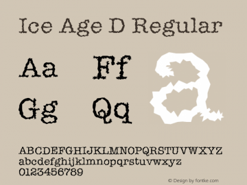 IceAgeD 001.005 Font Sample