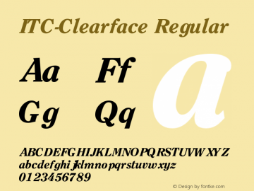 Clearface-HeavyItalic-DTC 001.003 Font Sample