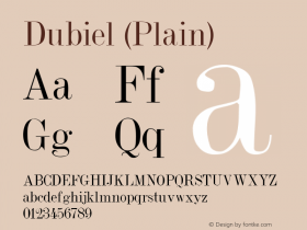 Dubiel (Plain):001.001 001.001 Font Sample