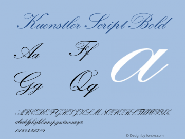 KuenstlerScript-TwoBold 001.001 Font Sample